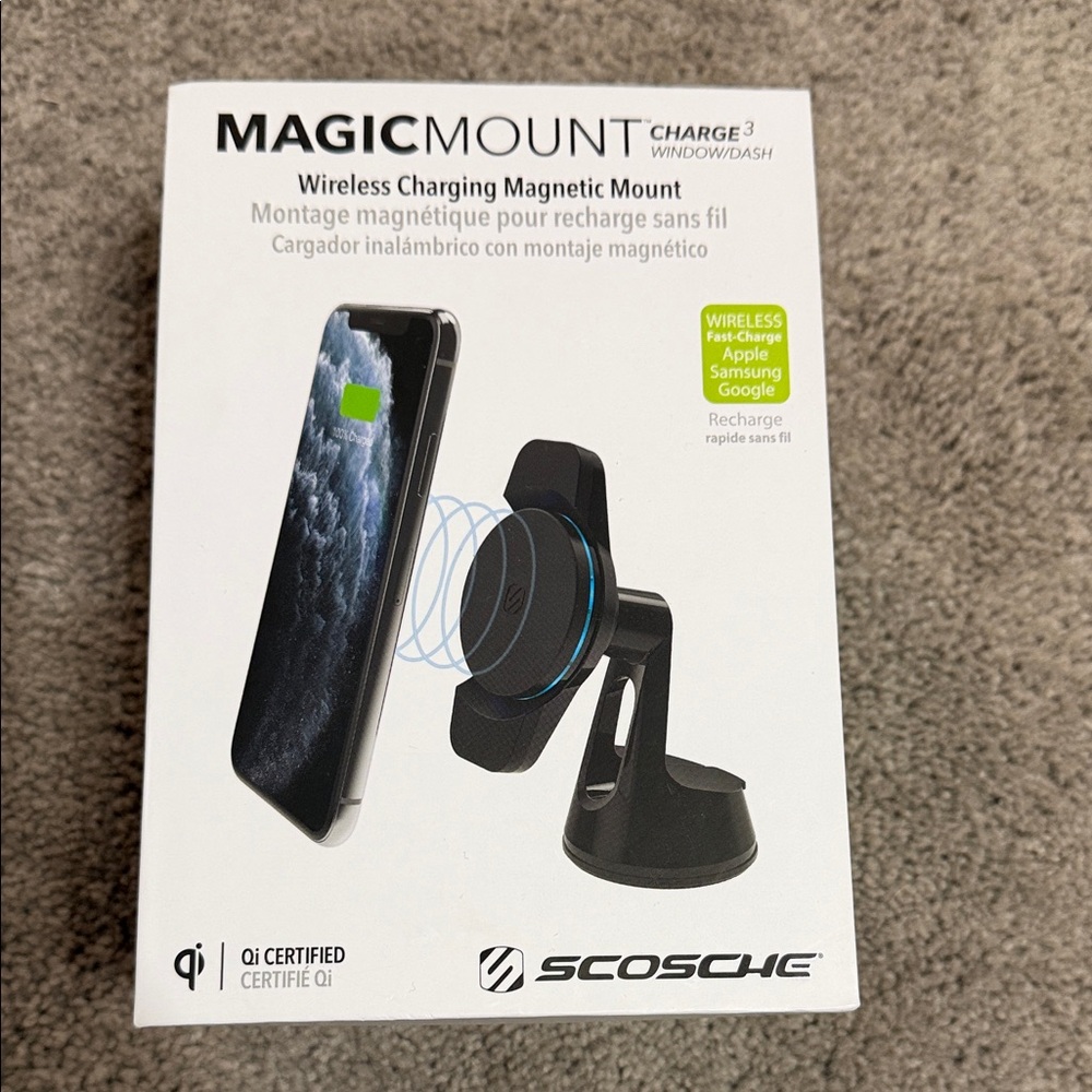 Scosche MagicMount Charge 3 Wireless Charging Magnetic Mount - Black